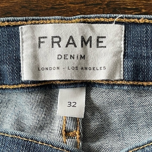 Frame medium Wash Blue Denim Le Skinny De Jeanne crop Jeans Women's Size 32 - Picture 7 of 11